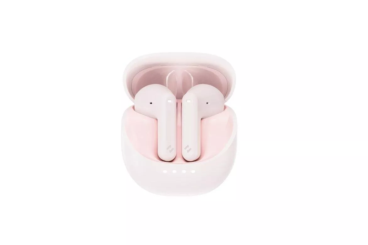 Auriculares Havit TW931 inalámbricos Bluetooth uso diario y llamadas micrófono táctil color rosa