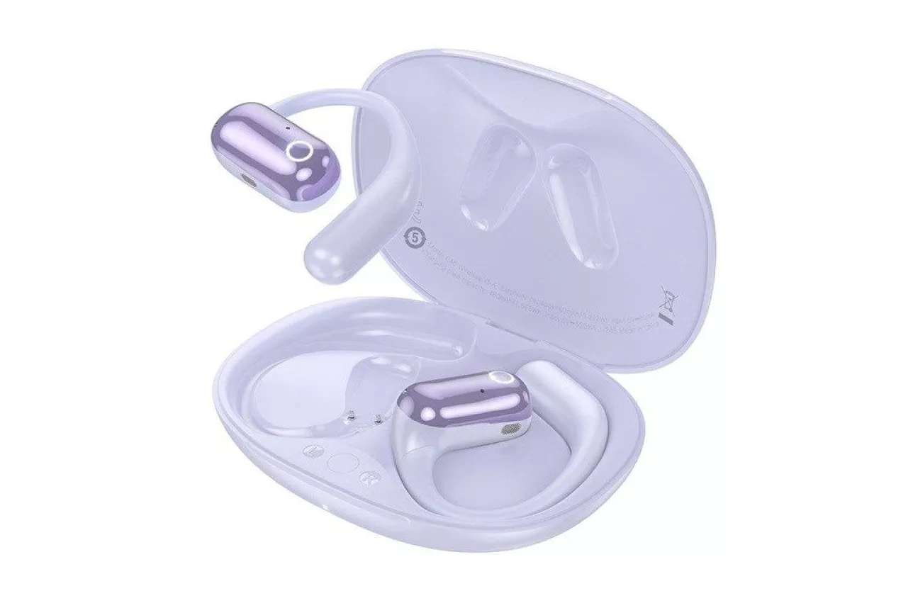 Auriculares Hoco Ea6 inalámbricos Bluetooth para música y llamadas abiertos morados