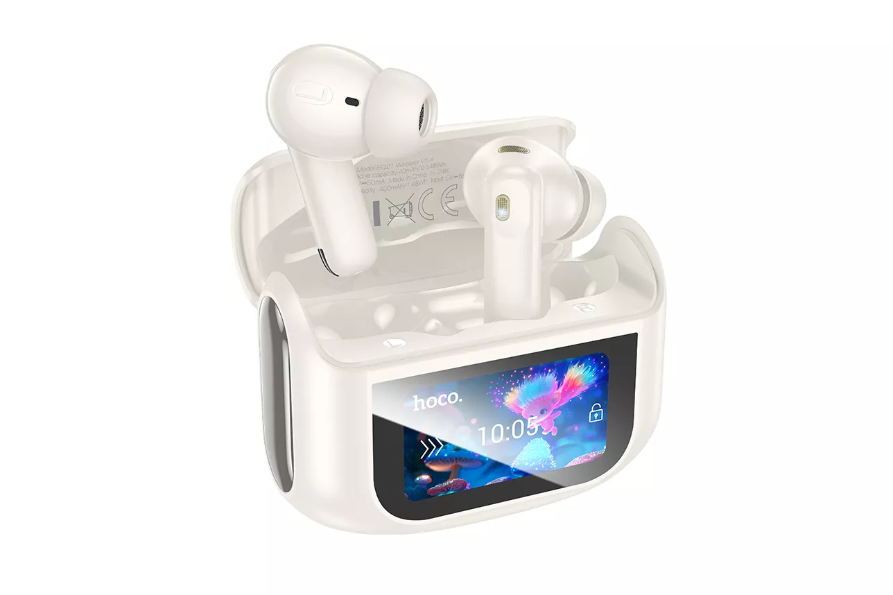 Auriculares Hoco EQ21 inalambricos Bluetooth para musica con Cancelacion de Ruido blancos