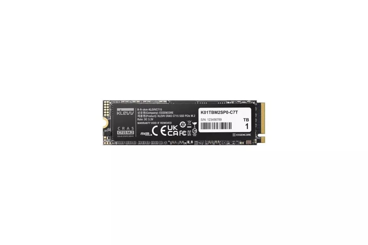 Disco Duro Klevv CRAS C715 1 TB M.2 3200 MB/s + NVMe PCIe 3.0 x4