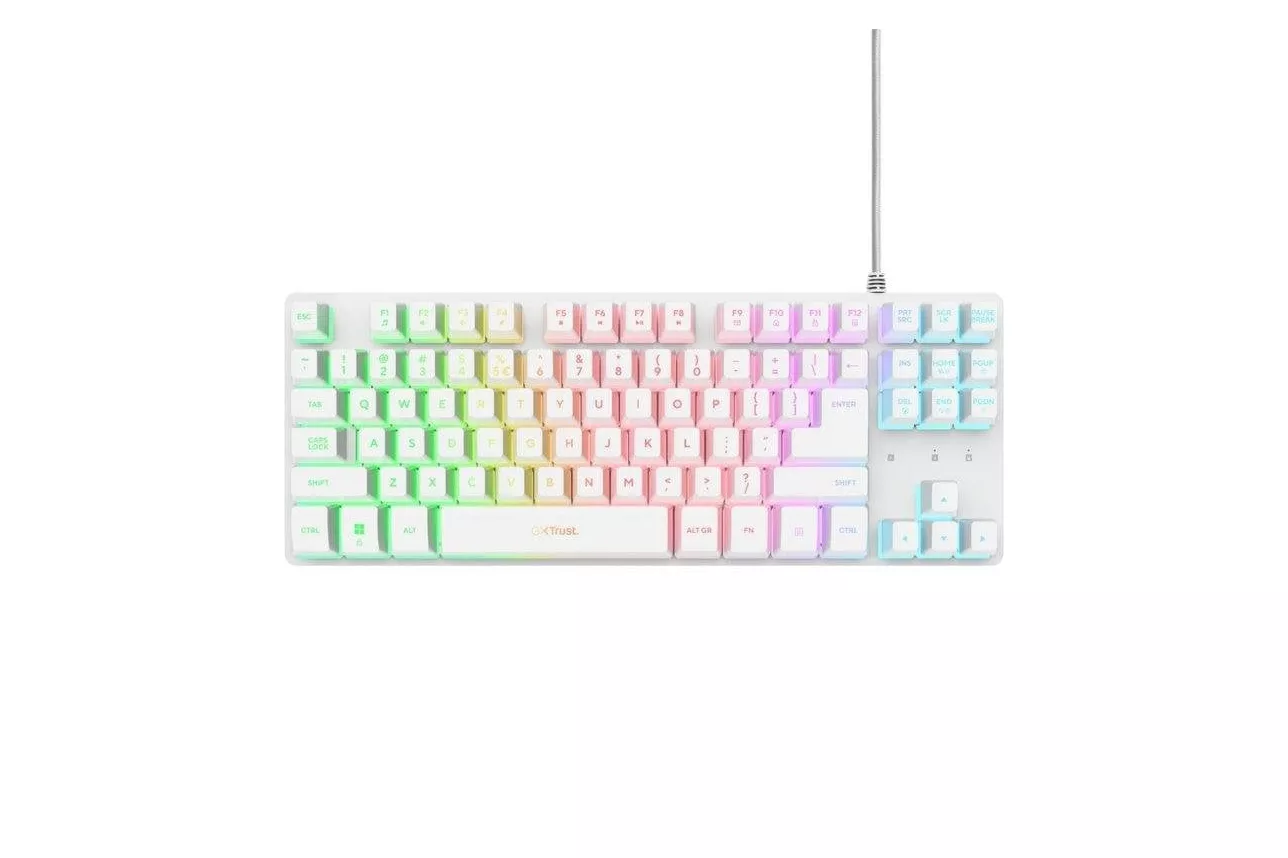 Teclado de membrana Trust GXT 833W Thado Layout ES RGB TKL blanco