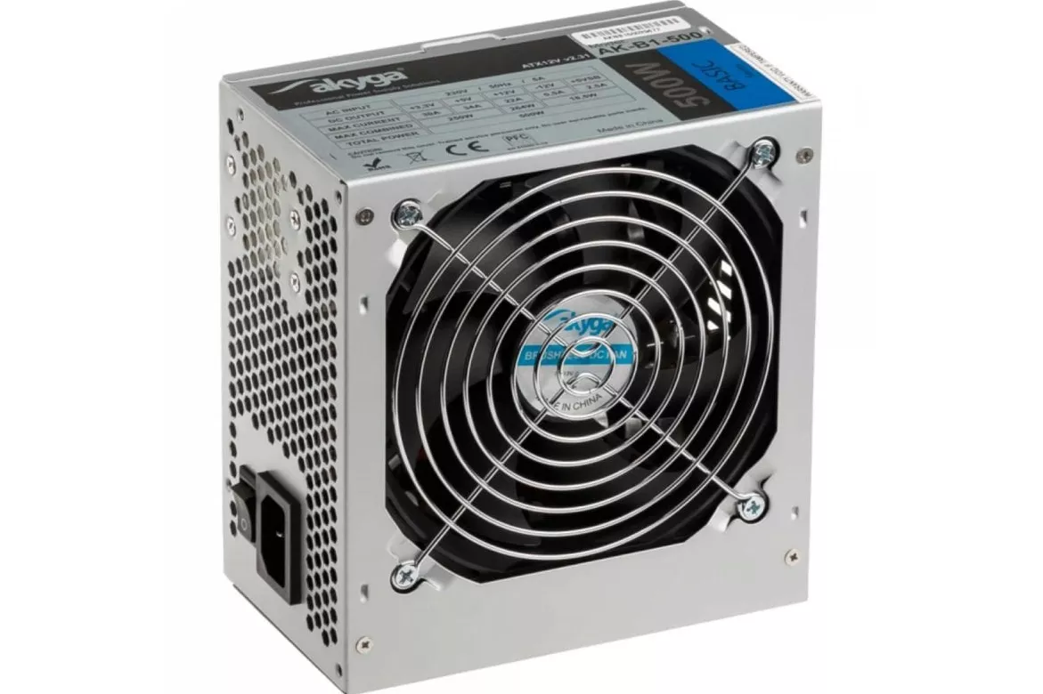 Fuente de Alimentación Akyga 500W Eficiencia 70 Plus AK-B1-500 ATX Ventilador 12 cm