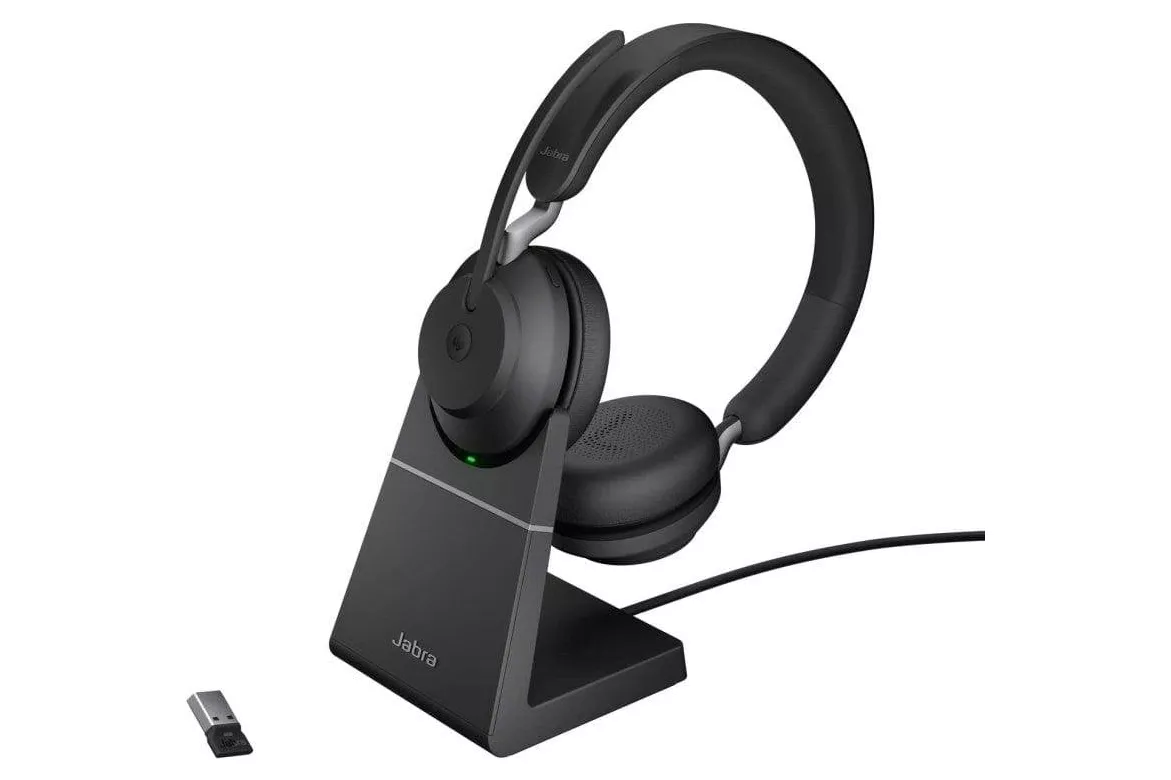 Auriculares Jabra Evolve2 65 inalámbricos Bluetooth para oficina con cancelación de ruido y micrófono, color negro