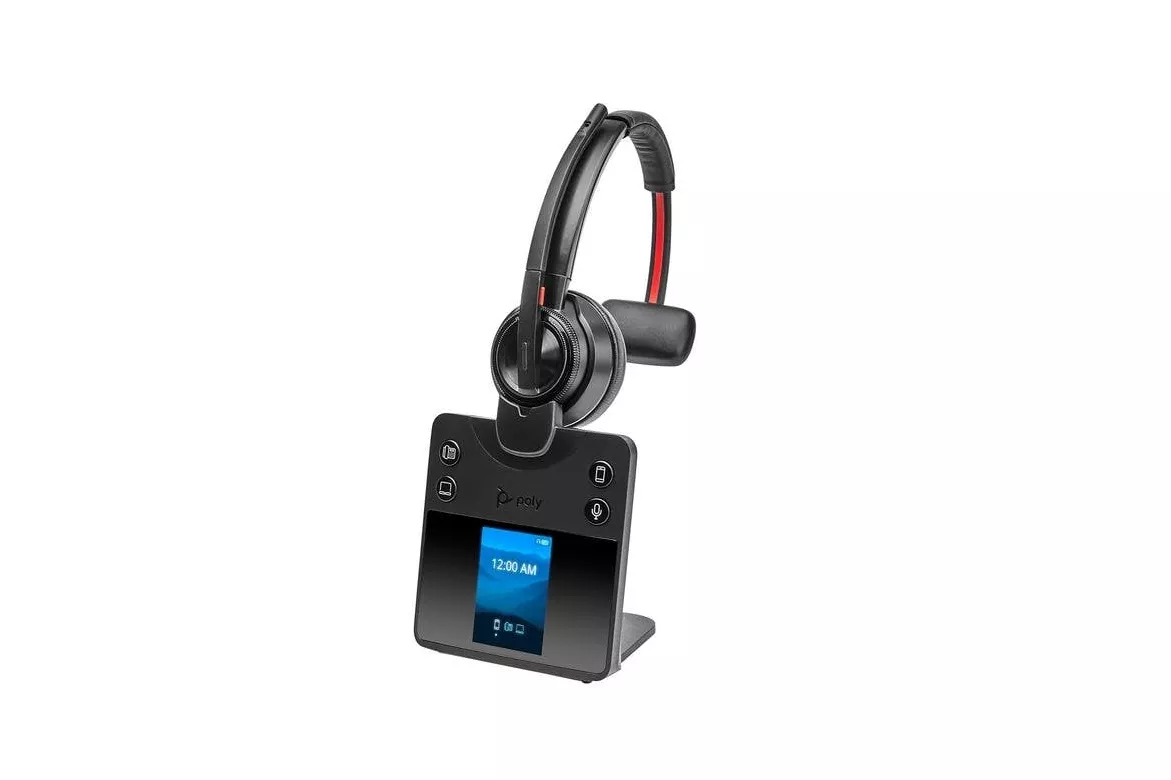 Auriculares Poly Savi 8410 inalámbricos DECT Bluetooth para oficina con Cancelación de Ruido negros