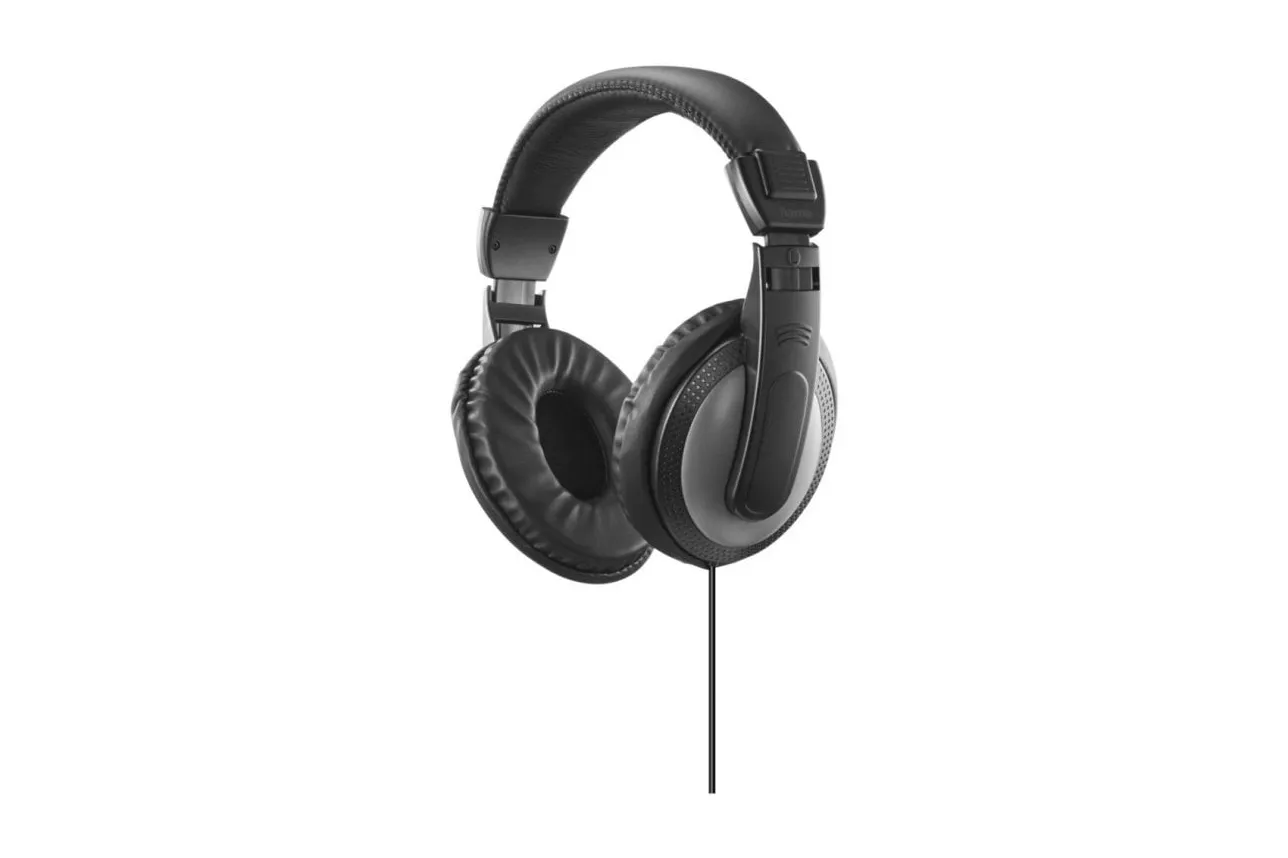 Auriculares Hama ShellTV II con cable, conectividad jack, para TV, reducción de ruido pasiva, negros y gris oscuro