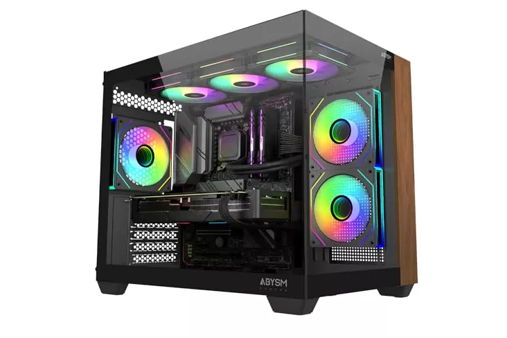 Caja ordenador Abysm Danube Sava Nature 285C Micro ATX madera cristal ARGB