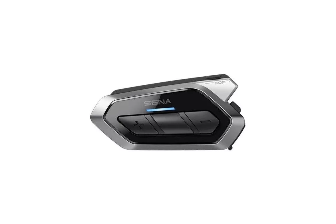 Intercomunicador moto Arsenal 50R-02 inalámbrico Bluetooth Mesh 2.0 con micrófono y radio FM, negro y gris