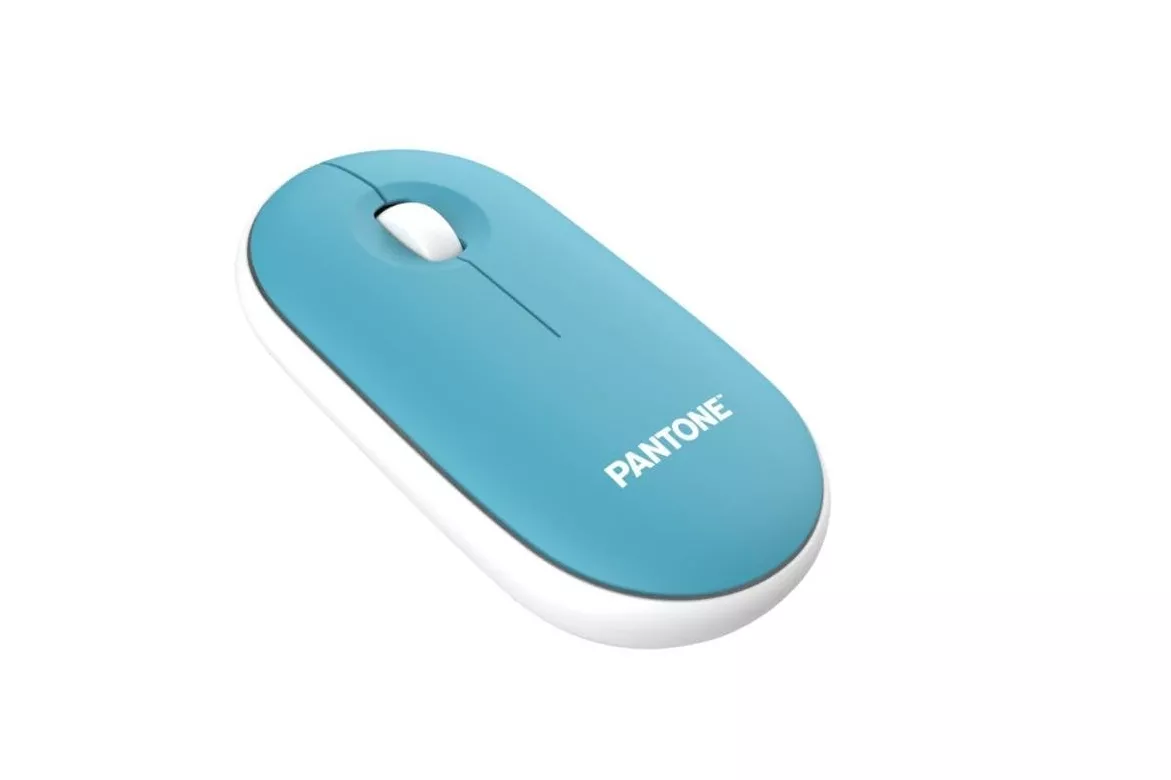 Ratón Pantone PT-MS001G1 inalámbrico USB 1200 DPI Azul Blanco silencioso