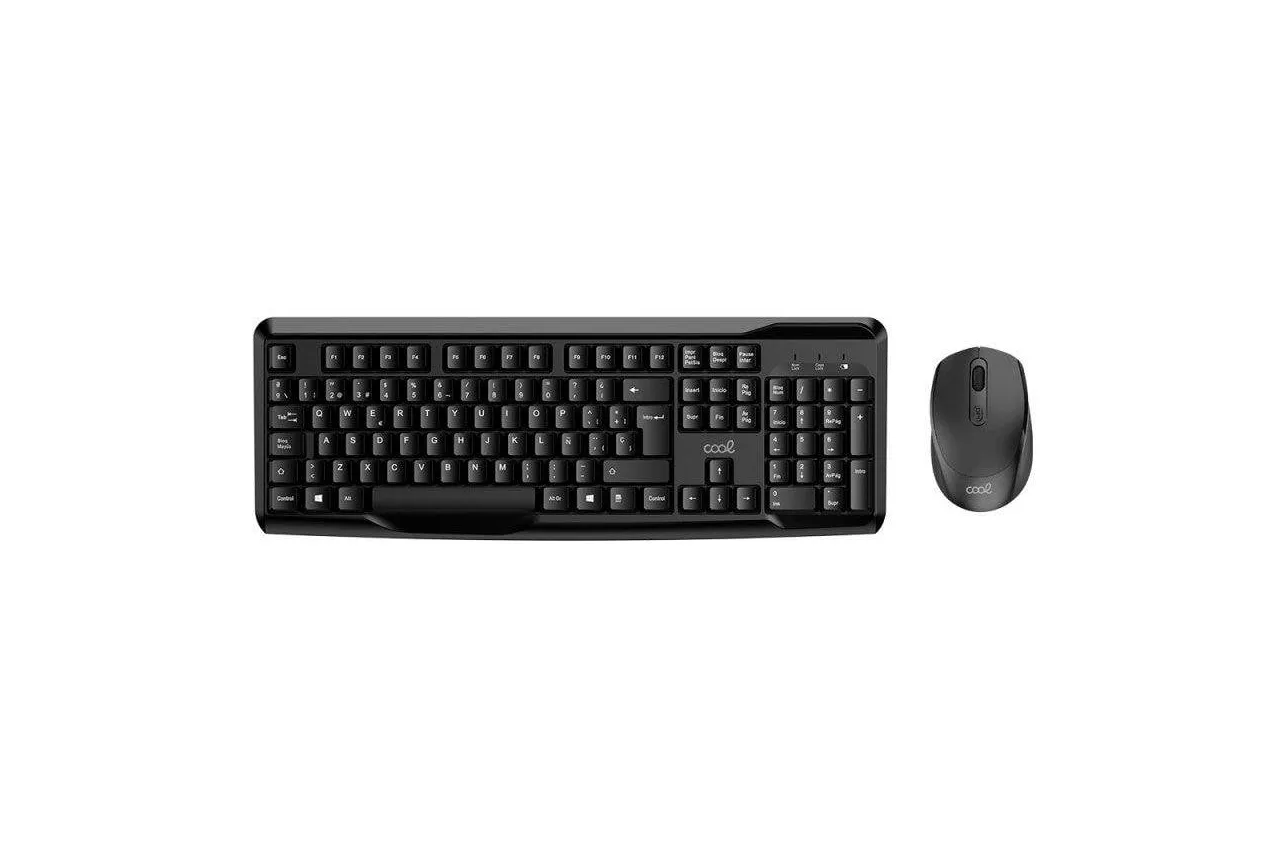 Teclado Cool Enter Office de Membrana Inalámbrico Español Negro con Ratón USB 2.4G