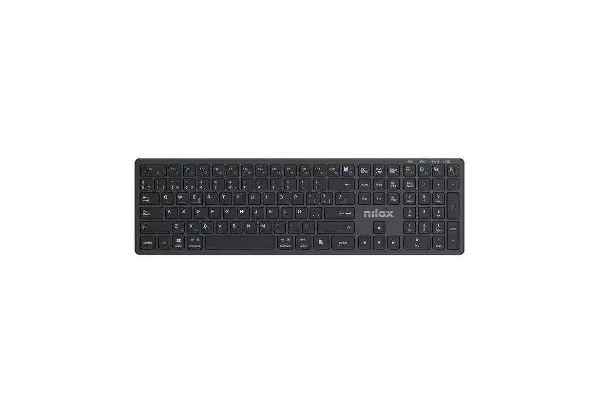Teclado Nilox PRO Wireless de membrana completo español inalámbrico y multidispositivo