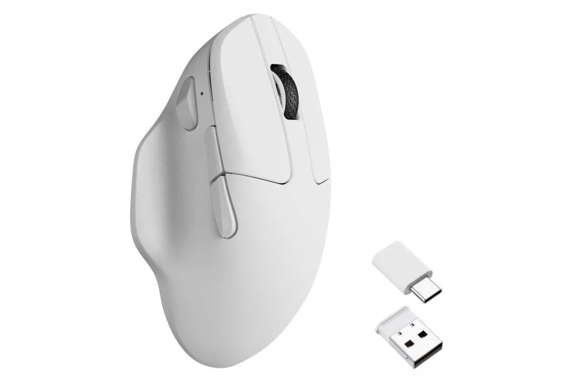 Ratón Keychron M7 Inalámbrico y Cableado 26000 DPI Blanco Ergonómico Ultraligero