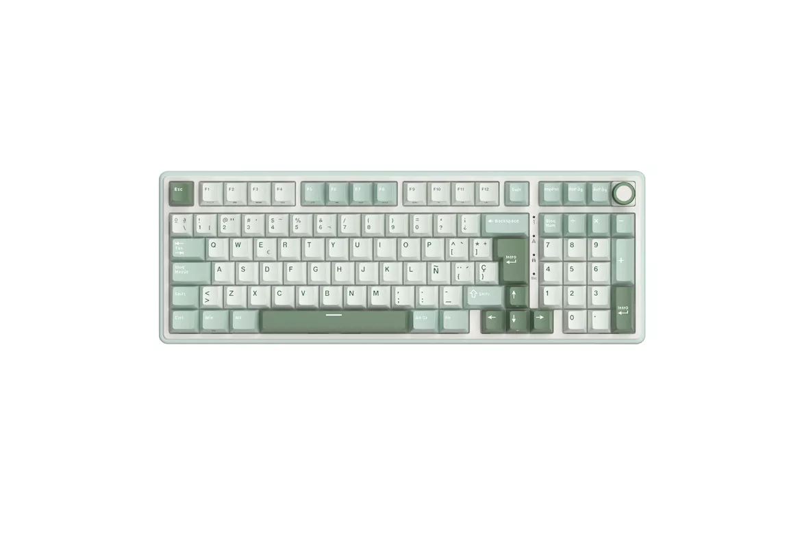 Teclado Royal Kludge RKR98 Pro ISO-ES RGB Hot-Swappable Switch Cream Sky Cyan