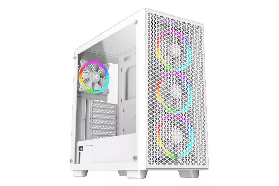Caja gaming Xigmatek EN42539 Gaming G Pro Ártico ATX cristal templado 4x120 mm ARGB blanco