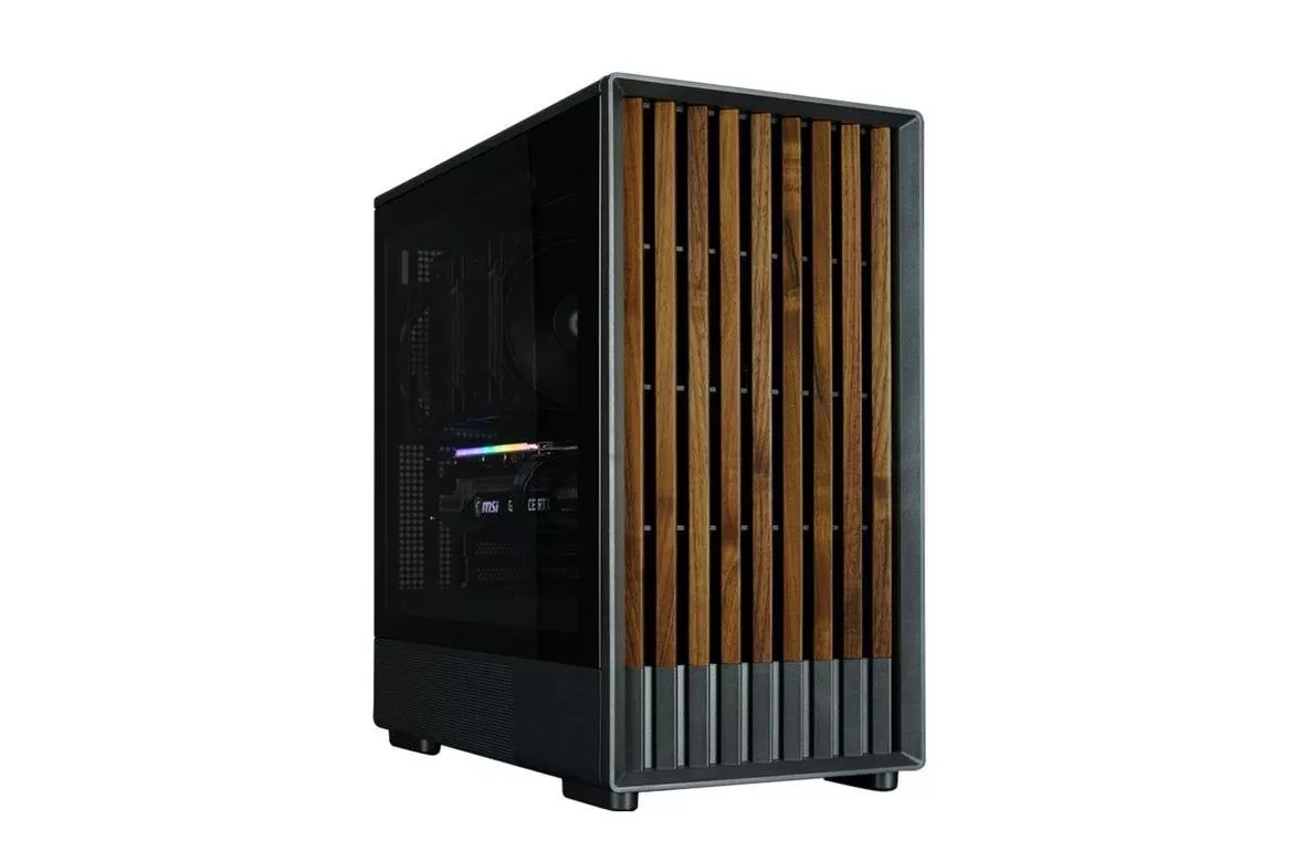 Caja mini torre Zalman P10 NAMU Black lateral vidrio templado y frontal madera