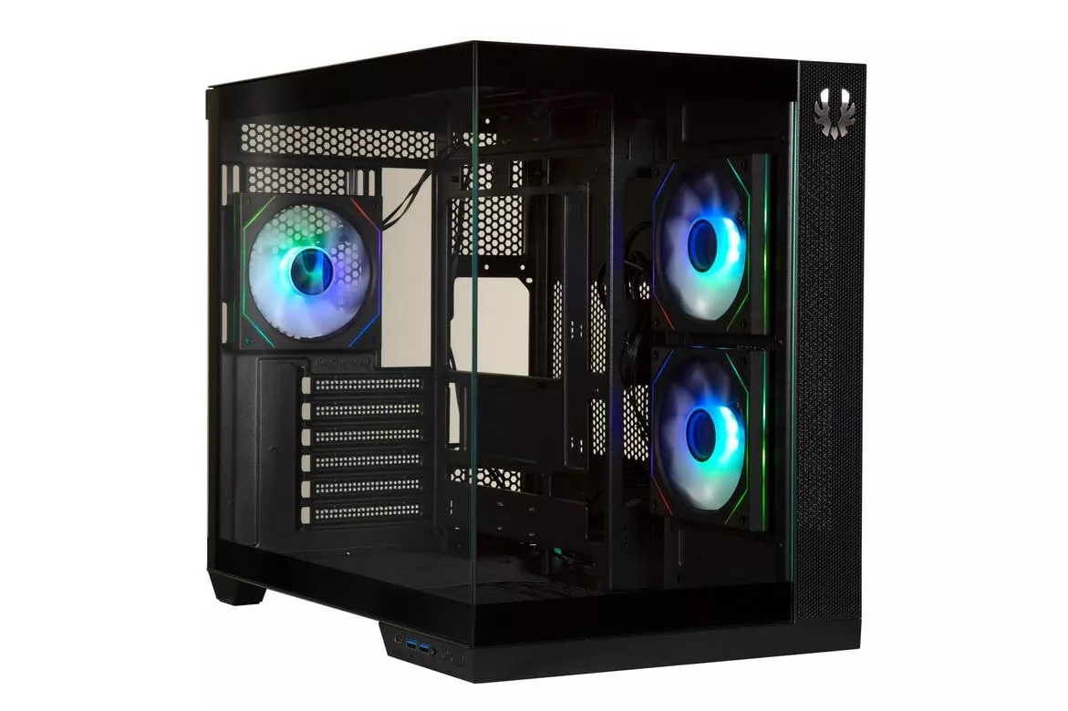 Caja PC BitFenix Triton BFC-TRI-300-KKGSK-3A ARGB vidrio templado negra