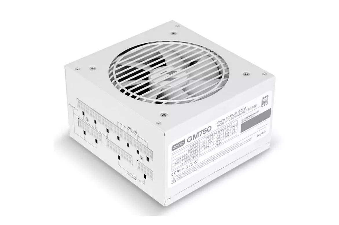 Fuente de Alimentación Zolyd ZLDGM750MWT 750W 80 Plus Gold modular blanca PCIe 5.0 ATX V3.1