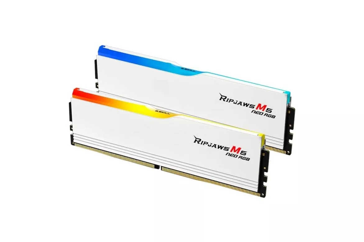 Memoria RAM G.Skill Ripjaws M5 Neo RGB 64GB 2x32GB DDR5 6000MHz CL32 AMD EXPO Blanca