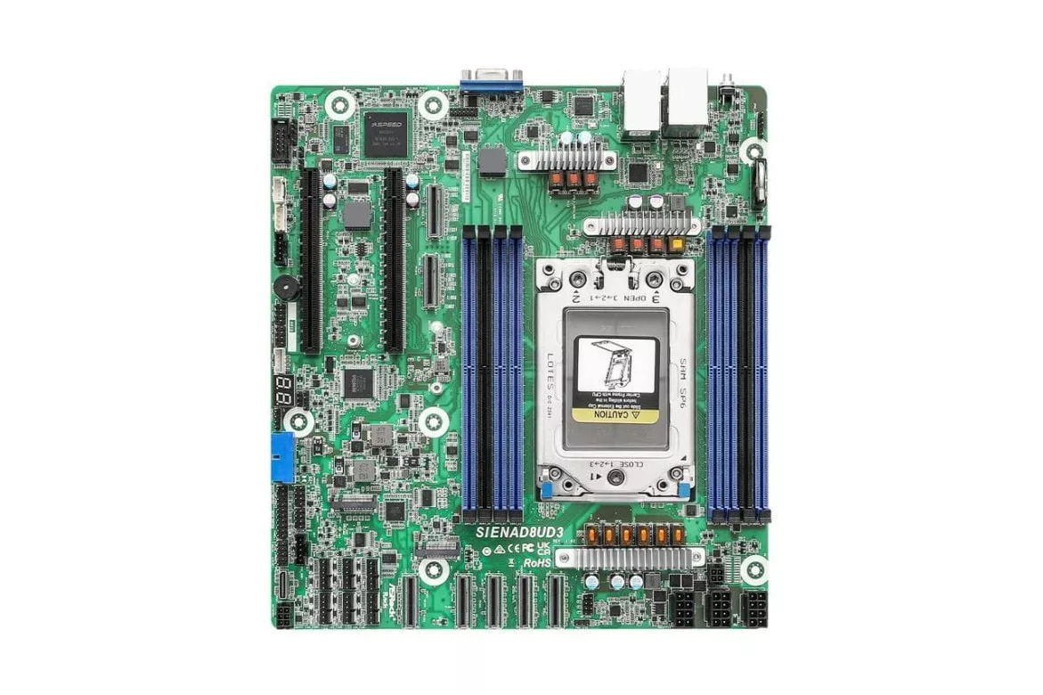 Placa Base Asrock SIENAD8UD3 AMD SoC Socket SP6 DDR5 micro ATX 2xGbE AST2600