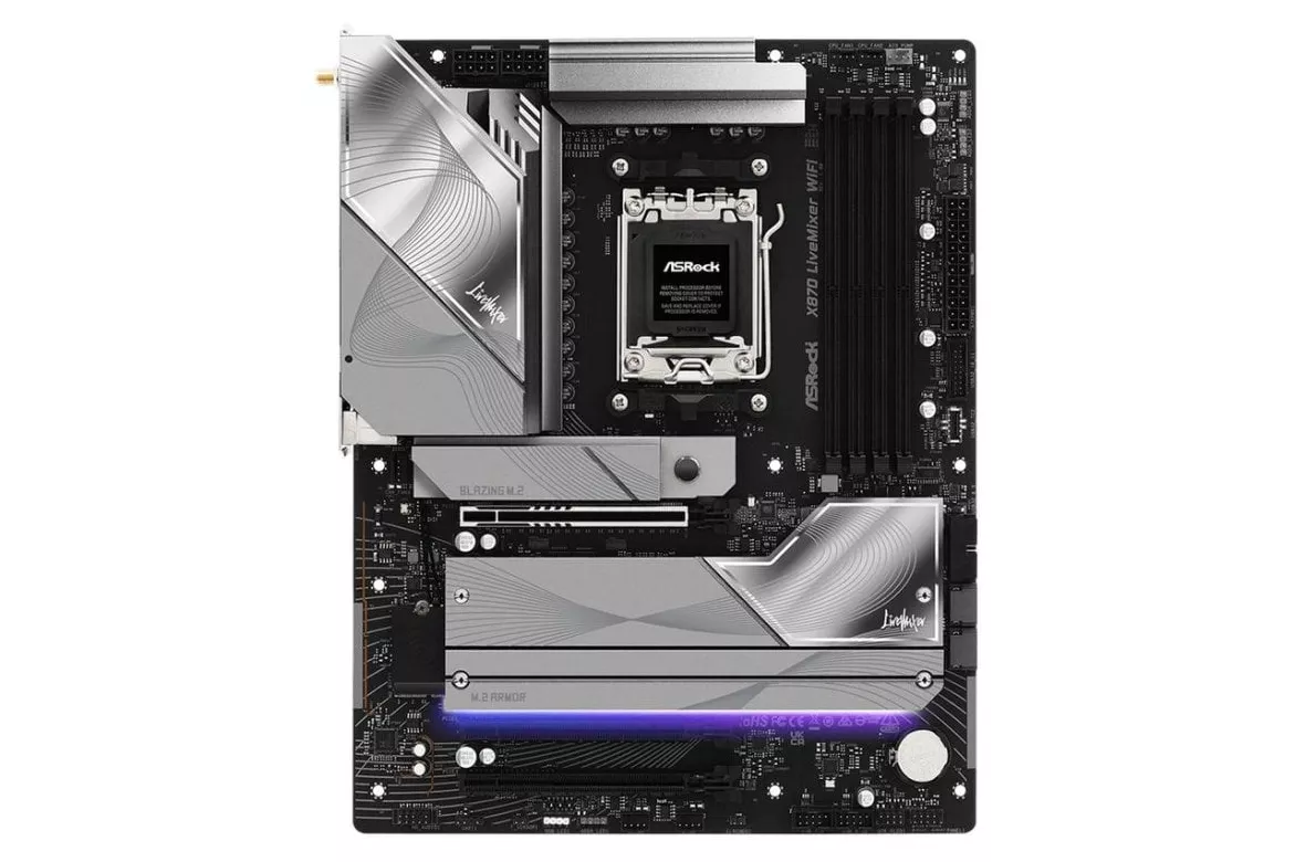 Placa Base Asrock X870 LiveMixer WiFi AMD X870 Socket AM5 DDR5 ATX Wi-Fi 7 RGB