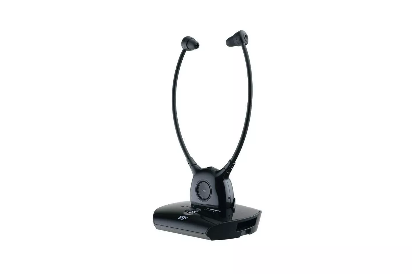 Auriculares CGV Dolfin Onyx inalámbricos para TV con estación base y control de volumen, negros