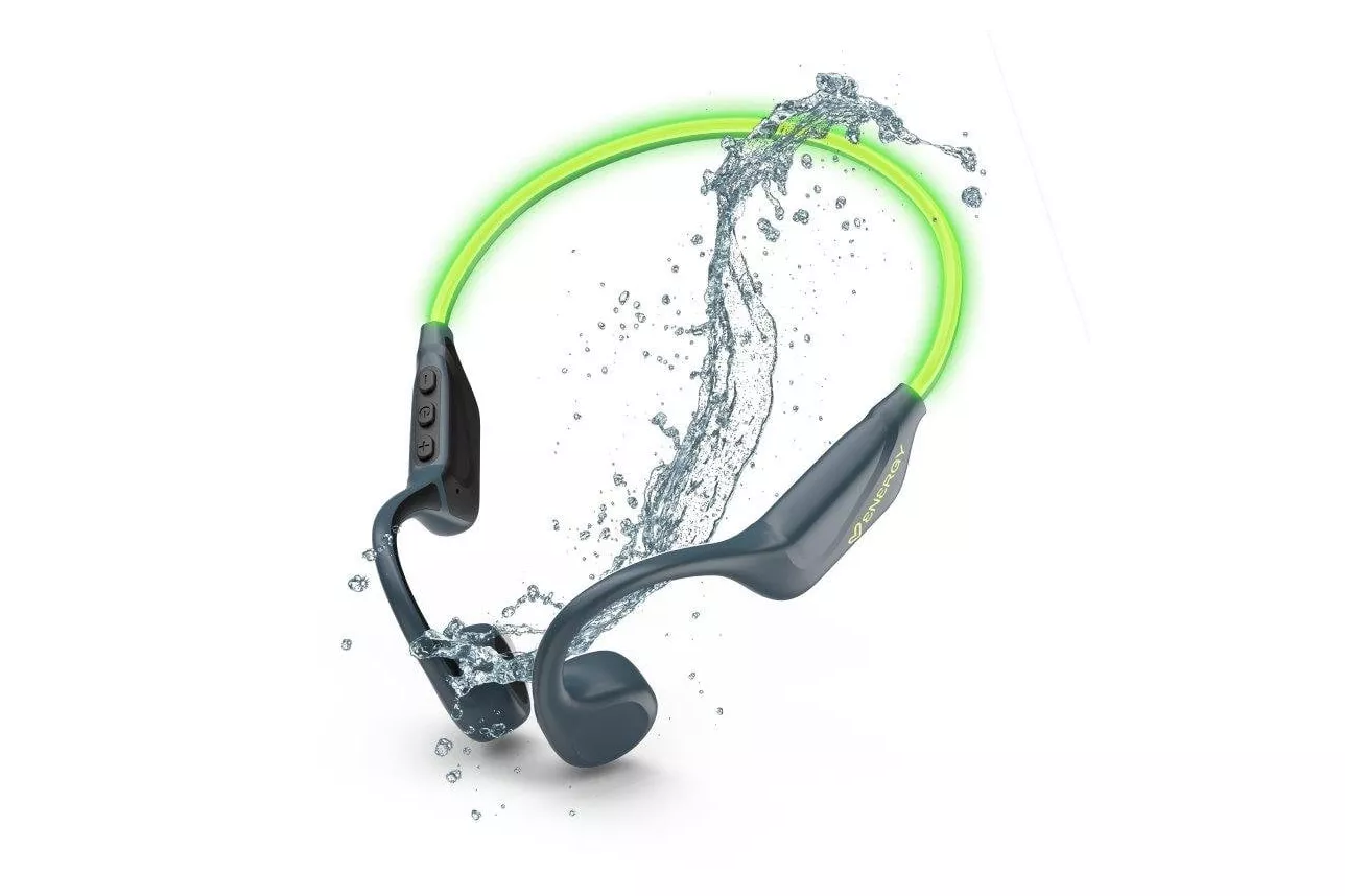 Auriculares Energy Sistem Vibewave inalámbricos Bluetooth con conducción ósea, multipunto, micrófono, luces LED y protección IPX5 negros