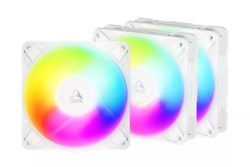 Ventilador suplementario Arctic Freezer P12 Pro Reverse A-RGB 120 mm 3000 RPM pack 3 con PWM e iluminaci&oacute;n RGB