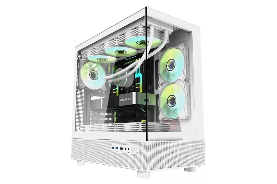 Caja de PC Darkflash DPX90 Blanca Torre Media Cristal Templado ARGB