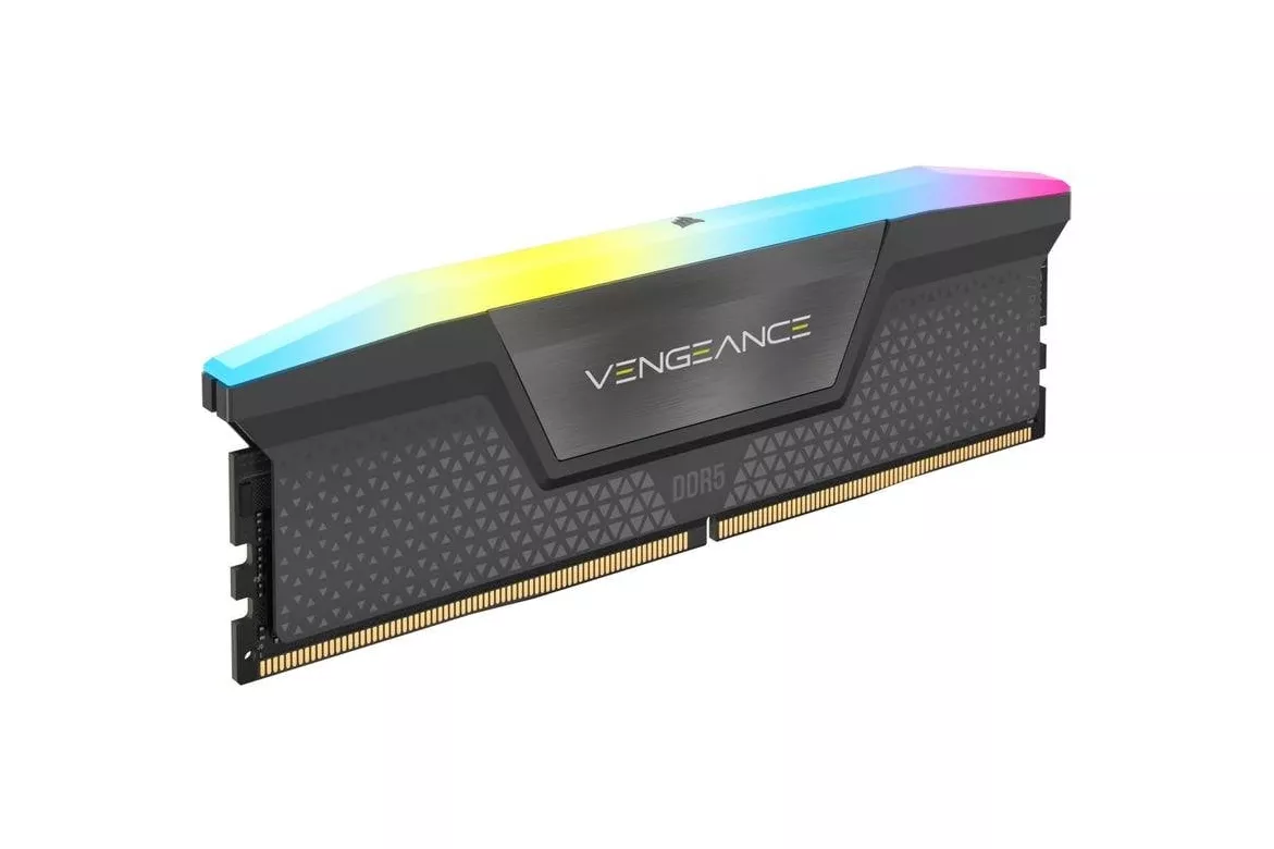Memoria RAM Corsair Vengeance RGB CMH16GX5M1E6000Z36 16GB 1x16GB DDR5 6000MHz CL36 AMD EXPO Intel XMP Gris