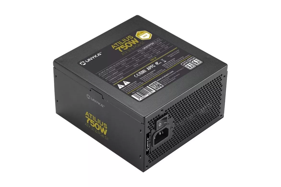 Fuente de Alimentación UNYKAch ATILIUS 3.1 750W Gold Full Modular ventilador silencioso