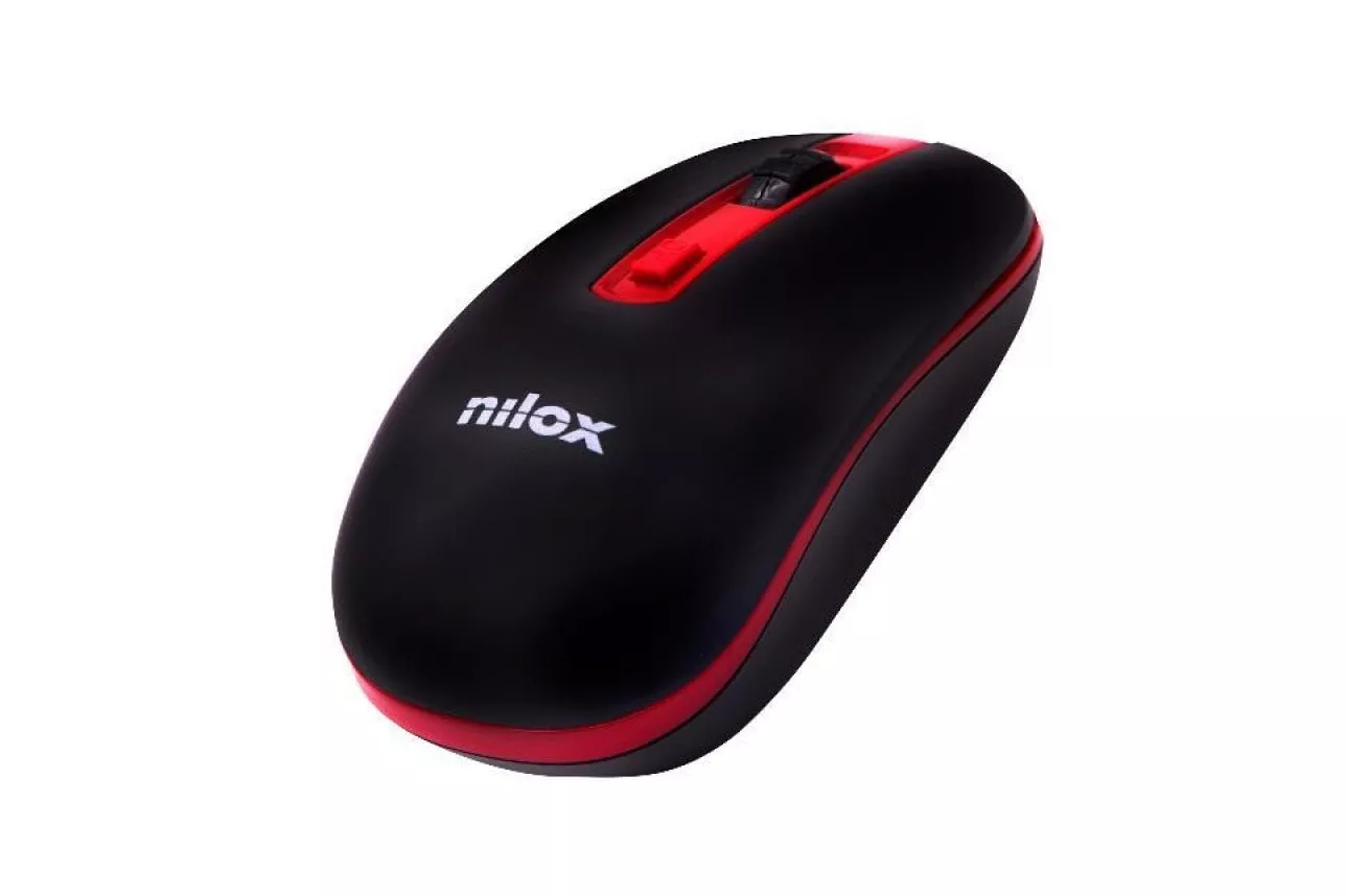 Nilox Ratón Óptico Inalámbrico 1600 DPI Rojo
