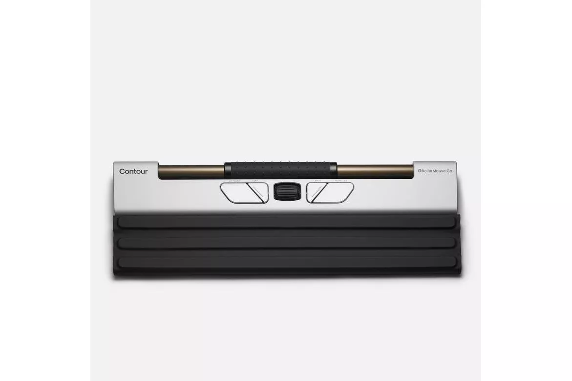 Ratón Contour Design RollerMouse Go Inalámbrico Bluetooth 4000 DPI Negro Plata Ergonómico