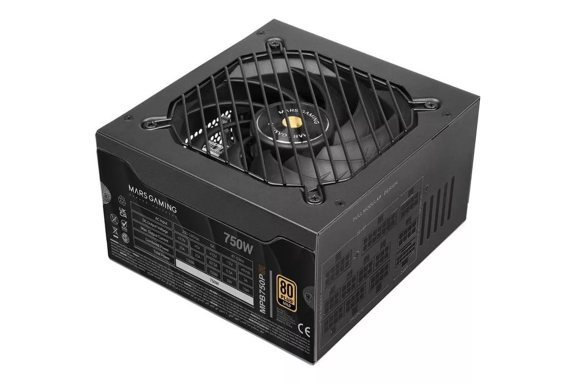 Mars Gaming MPB750PSI Fuente Alimentación 750W ATX 3.1 PCIe 5.1 80 Plus Gold Negro
