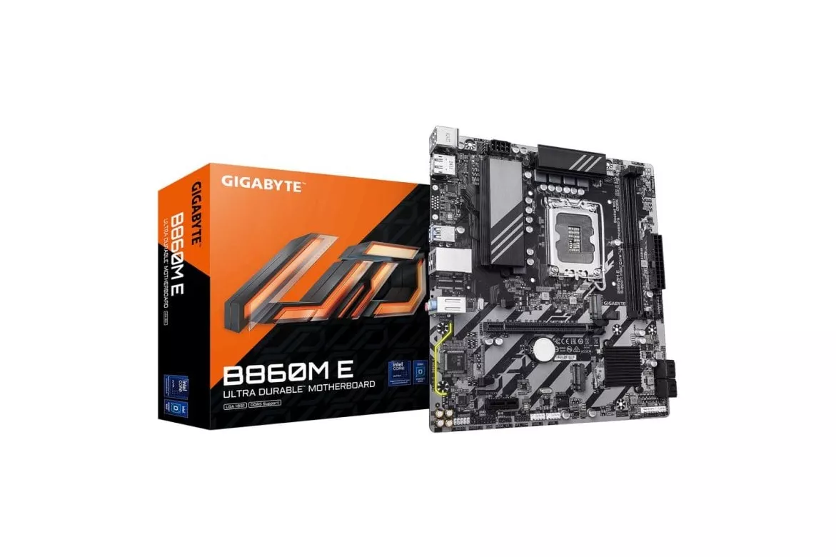 Placa Base GIGABYTE B860M E Intel B860 LGA1851 DDR5 Micro ATX sin WiFi RAID RGB