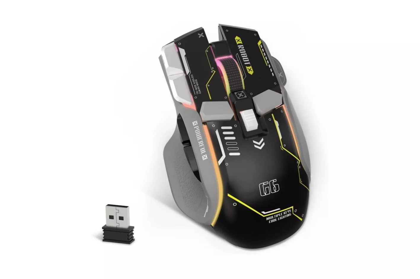 Ratón Gaming G6 10 Botones RGB 3 Modos Conexión Batería 500 mAh Silencioso