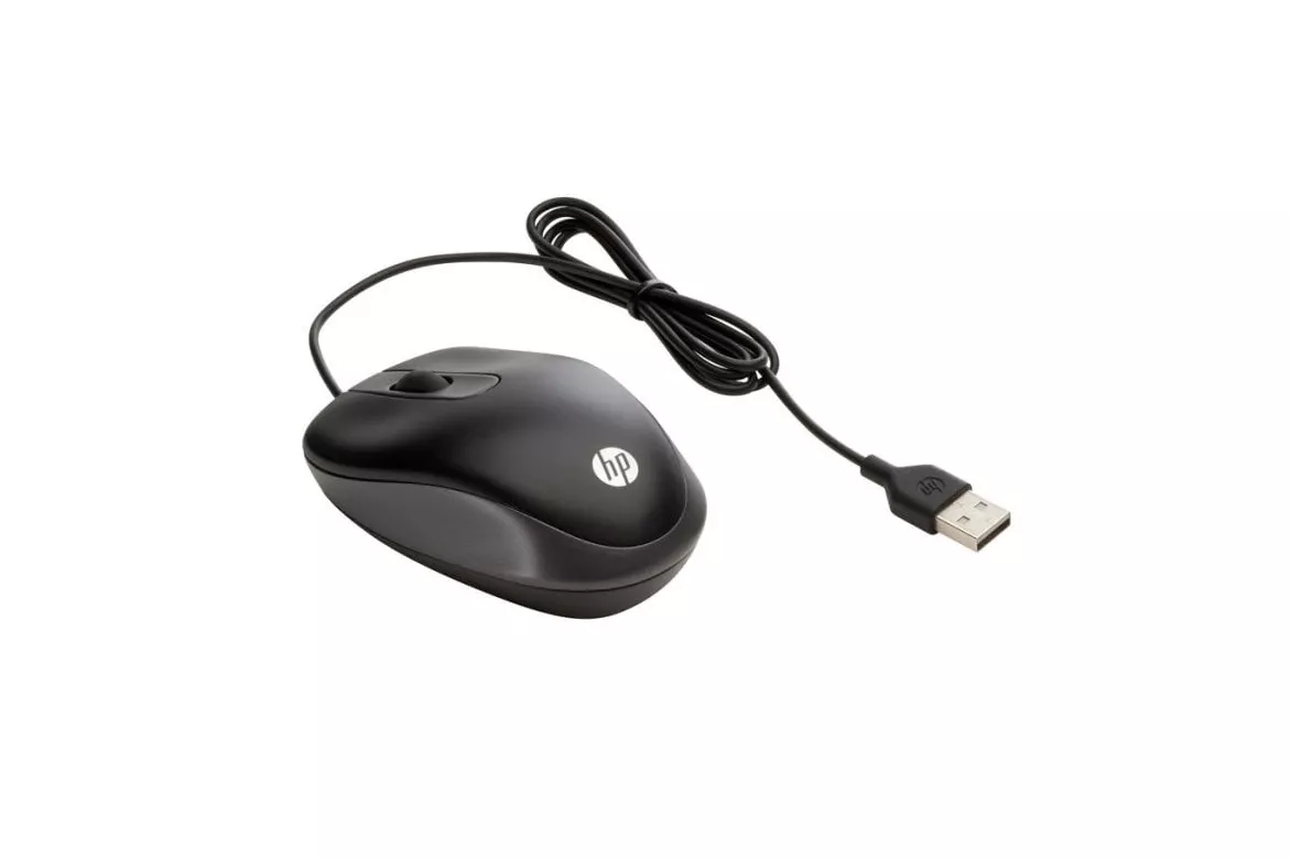 Ratón HP USB Travel Mouse Ambidiestro Óptico 1000 DPI Negro Compacto
