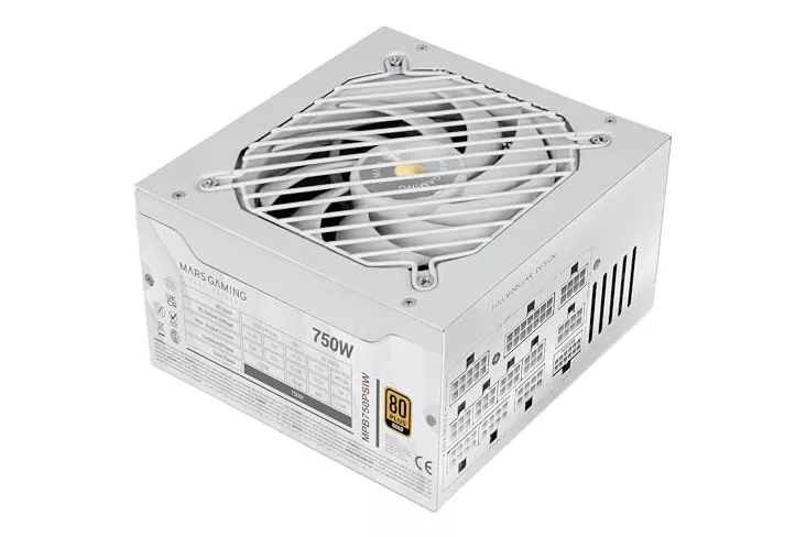 Mars Gaming Mpb750psi Fuente Alimentación 750w Atx 3.1 Pcie 5.1 80 Plus Gold Blanco