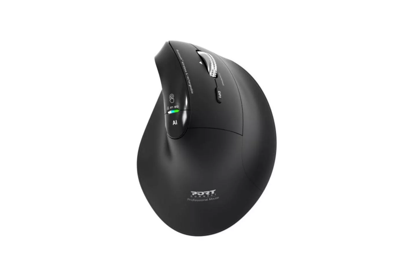 Ratón Port Designs Ergo Auditor Inalámbrico Bluetooth RF 4800 DPI Negro Ergonomía AI