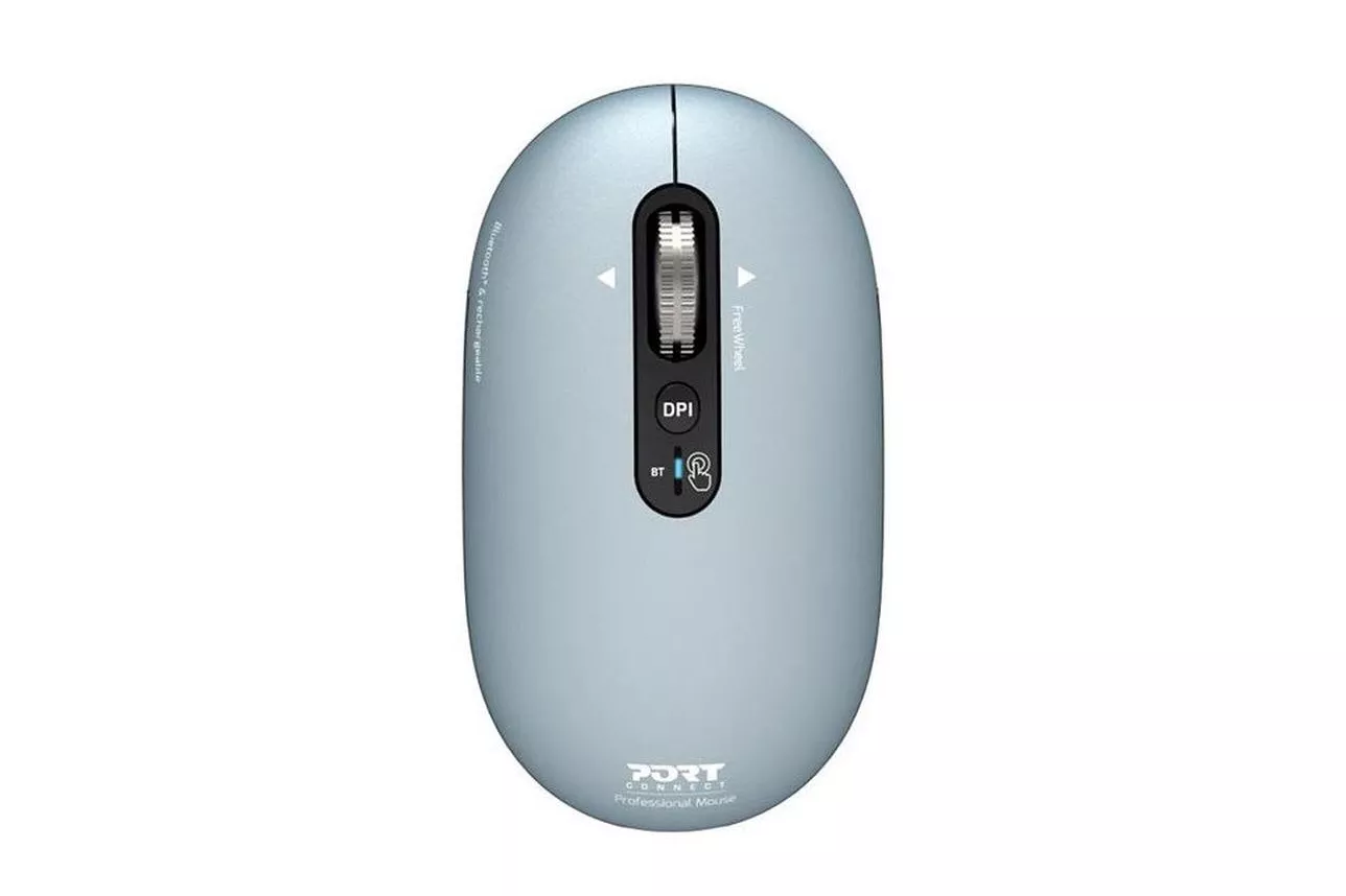 Ratón Port Designs Pure MAC Bluetooth 3200 DPI Azul Ambidiestro Recargable