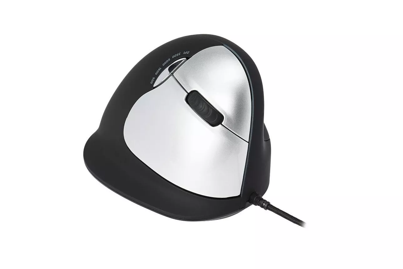 Ratón R-Go Tools HE Break Cableado 3500 DPI Negro Pausa Ergonómico LED