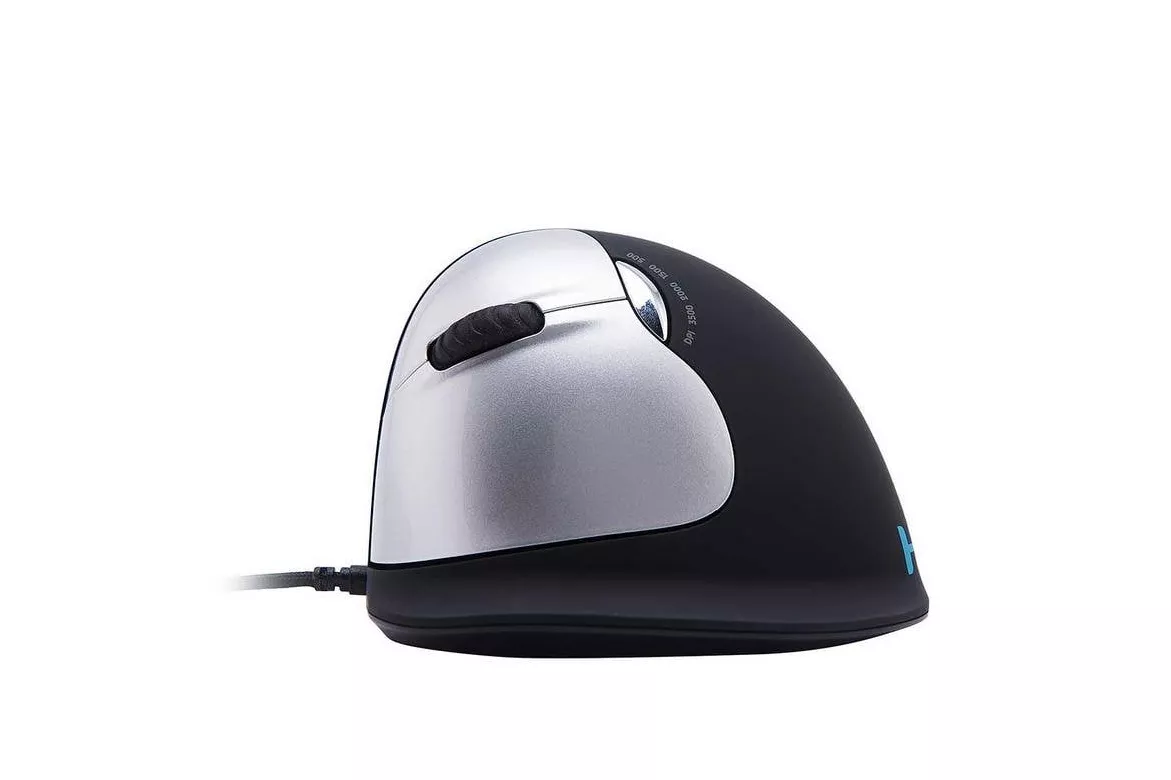 Ratón R-Go Tools HE Break Cableado 3500 DPI Negro Pausa LED Ergonómico Zurdo