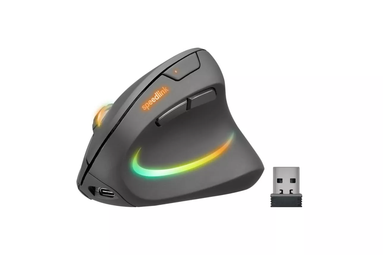 Ratón Speedlink SL-630026-BK inalámbrico vertical 3200 DPI negro retroiluminación