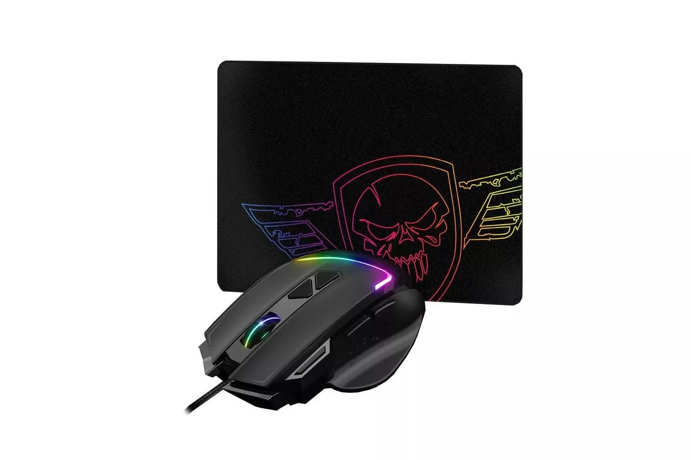 Ratón Spirit of Gamer Pro-M3 RGB Cableado 7200 DPI Negro Alfombrilla 8 Botones RGB