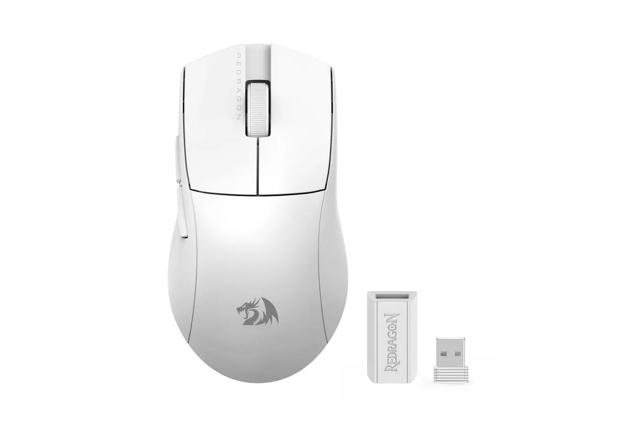 Ratón Redragon M916 LIT Inalámbrico 4000DPI Blanco Ultraligero 3 Modos