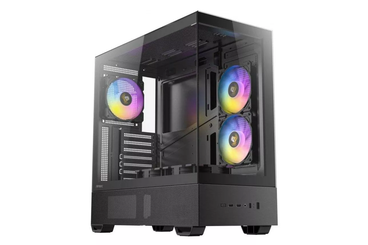 Caja ATX Antec CX705 aRGB vista panorámica 270° 5 ventiladores PWM