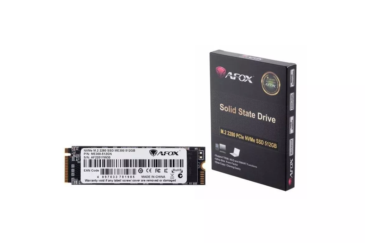 Disco Duro Afox ME300-512GN 512GB M.2 NVMe PCIe 2000MB/s Resistente