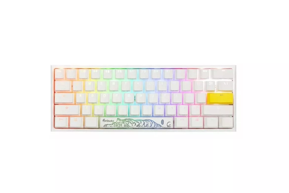 Ducky One 2 Pro Classic Mini Teclado Mecánico Gaming Switch Gateron Yellow RGB PBT Blanco
