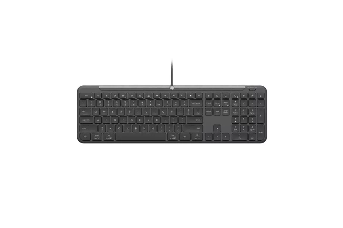 Teclado Logitech Signature Slim K620 alámbrico de tamaño completo con teclas de tijera y USB-C