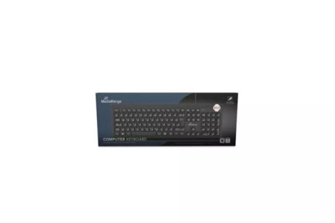 Teclado Mediarange MROS101 clásico cableado Layout Español plano USB negro