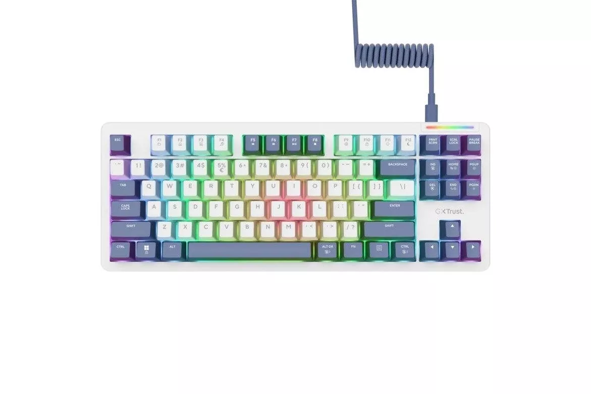 Teclado Trust GXT 872 Xyra mecánico TKL RGB con switches hot-swap y layout español