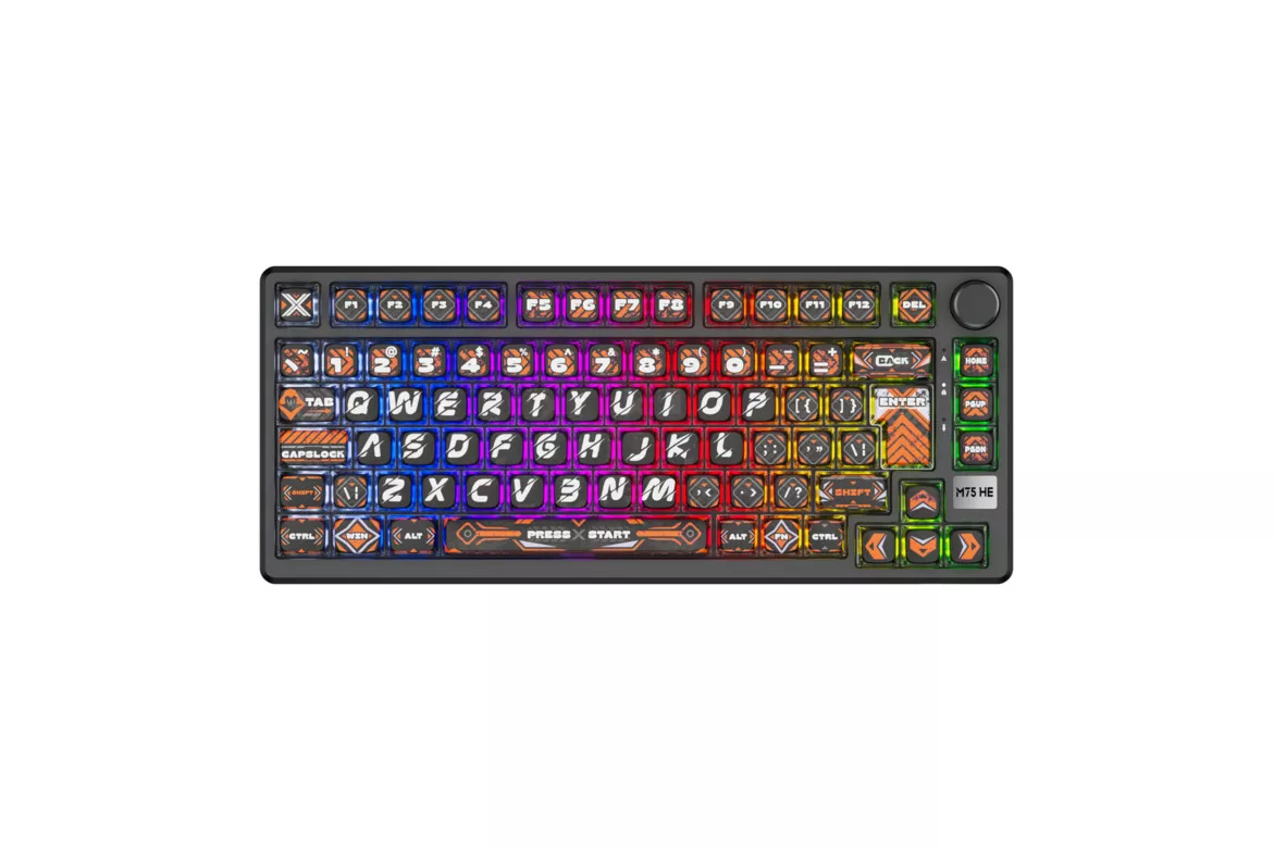 Teclado Royal Kludge RKM75 HE Magnetic Mint Switch